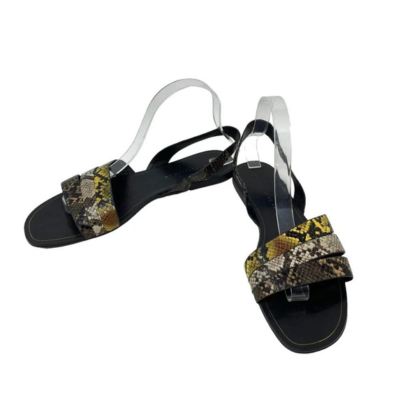 Zara Animal Print Flat Sandals w/‎ Multicolored Straps Size 40 / US 9.5 - Picture 3 of 8